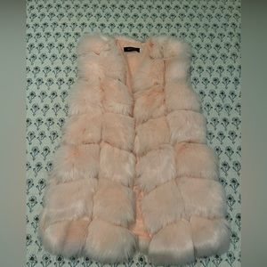 Wenxi faux fur coat vest (can double as a dress)